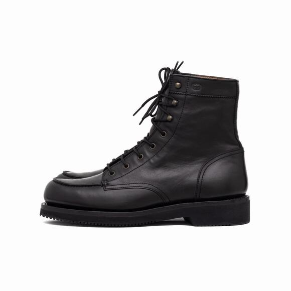 GUCCI Tom Ford Era Men\'s Leather Moc Toe Combat Boot Black EU43.5/US10.5 main image 5